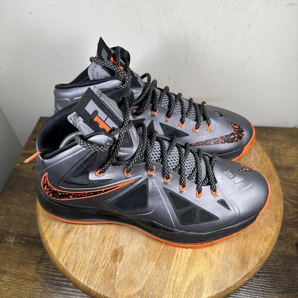 Nike Other - Nike LeBron X Shoes Mens Size 11.5 Black Orange 541100-002 Basketball Sneakers